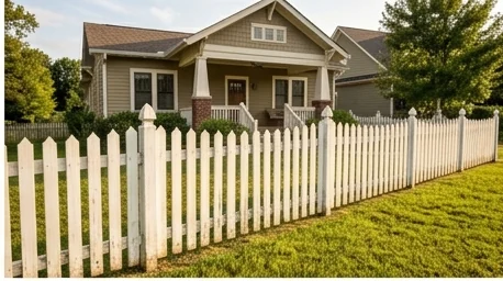 White picket fence at a home in the Upper Cumberland region